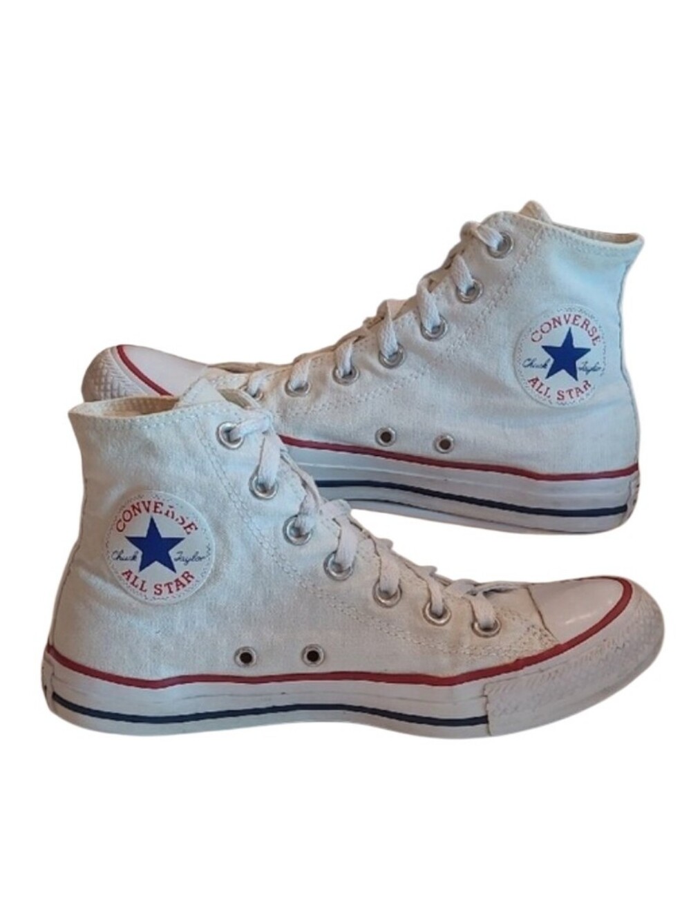 Converse Chuck Taylor All-Star Classic High Top Lace Up Red Trim Canvas Athletic